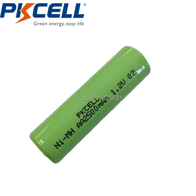 PKCELL 6 шт. 2500 мАч 1 2 в AA Аккумуляторная NIMH nimh батарея 2A плоский Топ без PCM