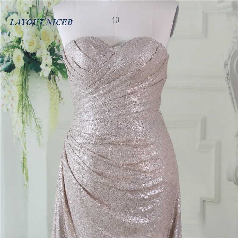 Модные блестка украшение длинные платья подружек невесты Мода линия Милая