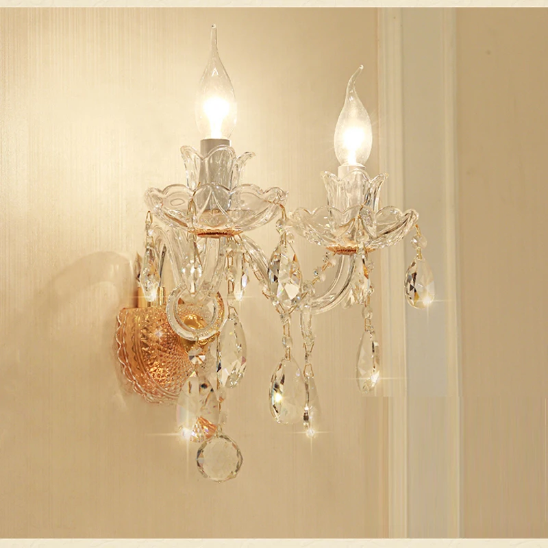 Золотая хрустальная люстра для столовой богемная лампа гостиной фойе спальни