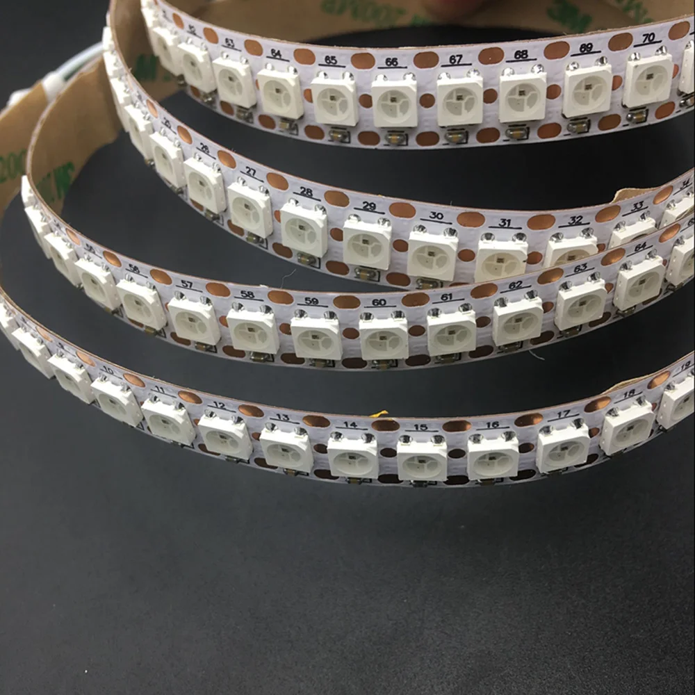 144 Пиксели 1 м светодио дный s WS2812B 2812 WS 2812 светодио дный чип WS2811 IC Digital 5050 SMD RGB Светодиодные ленты DC5V