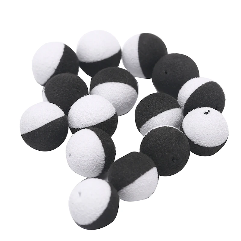 15 шт. приманка для ловли карпа Duo Foam Pop Up Boilies Ball имитация приманки для карпа волосы Zig Rig Фидер для рыбалки - Цвет: BW