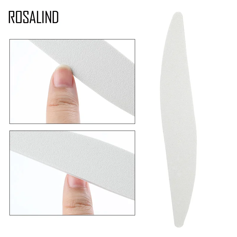 ROSALIND 10 шт./лот белая пилка для ногтей профессиональные инструменты для маникюра Набор ногтей для маникюра УФ гель лаковый файл