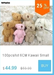 100 шт./лот Kawaii маленькие плюшевые мишки, набитые плюшем 3,5 см, игрушка плюшевый мишка, мини мишка, плюшевые игрушки, свадебные подарки 01301