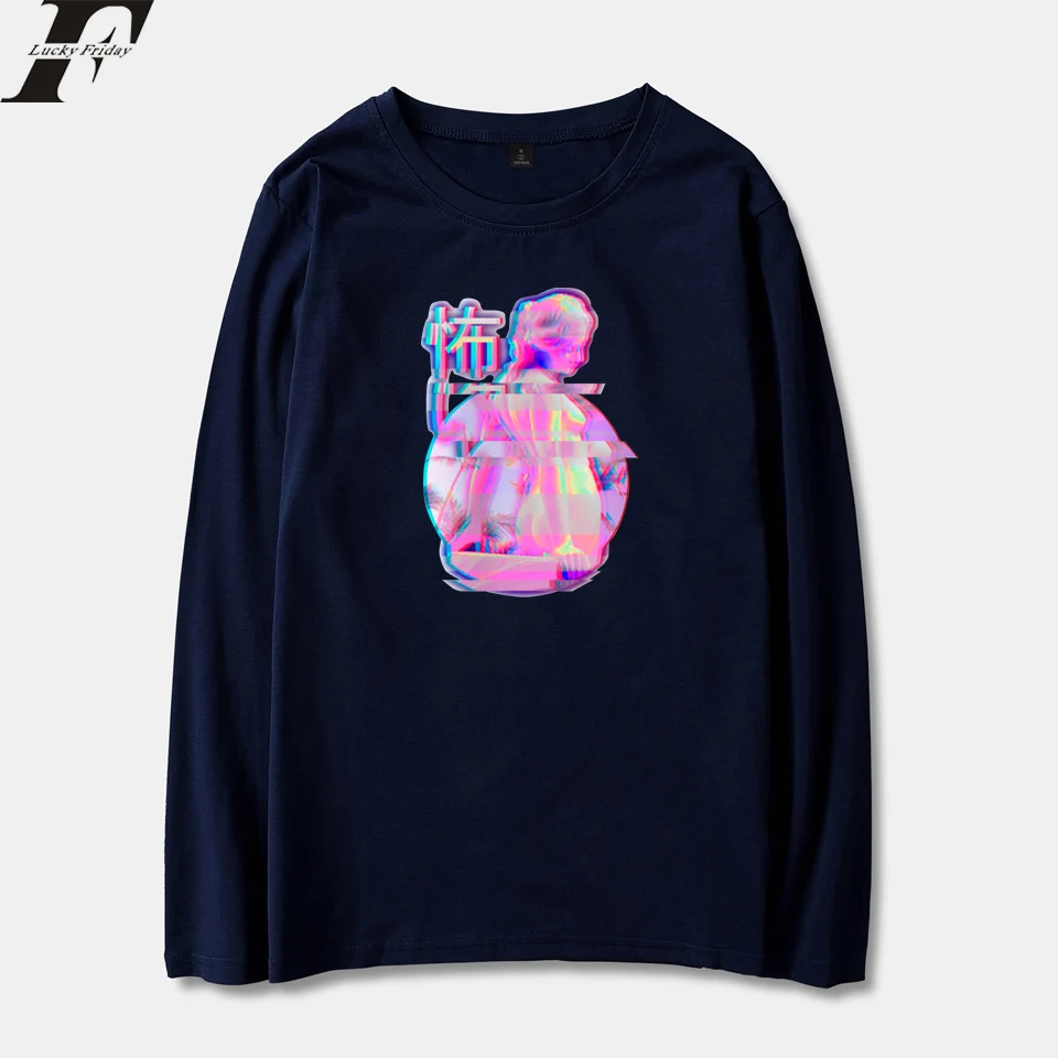 LUCKYFRIDAYF 2018 новый стиль Vaporwave осень лето футболка с длинным рукавом забавная