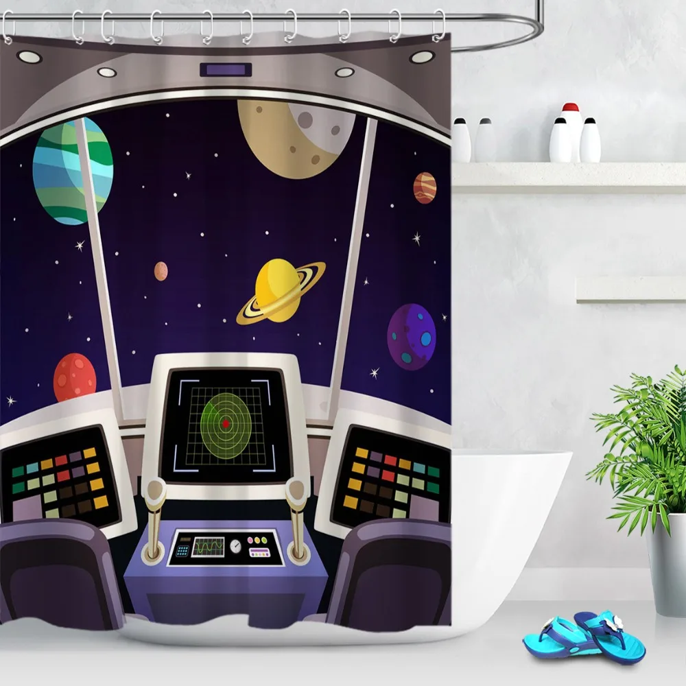 LB Milky Way космический корабль Сатурн Марс планета занавеска для душа ванная