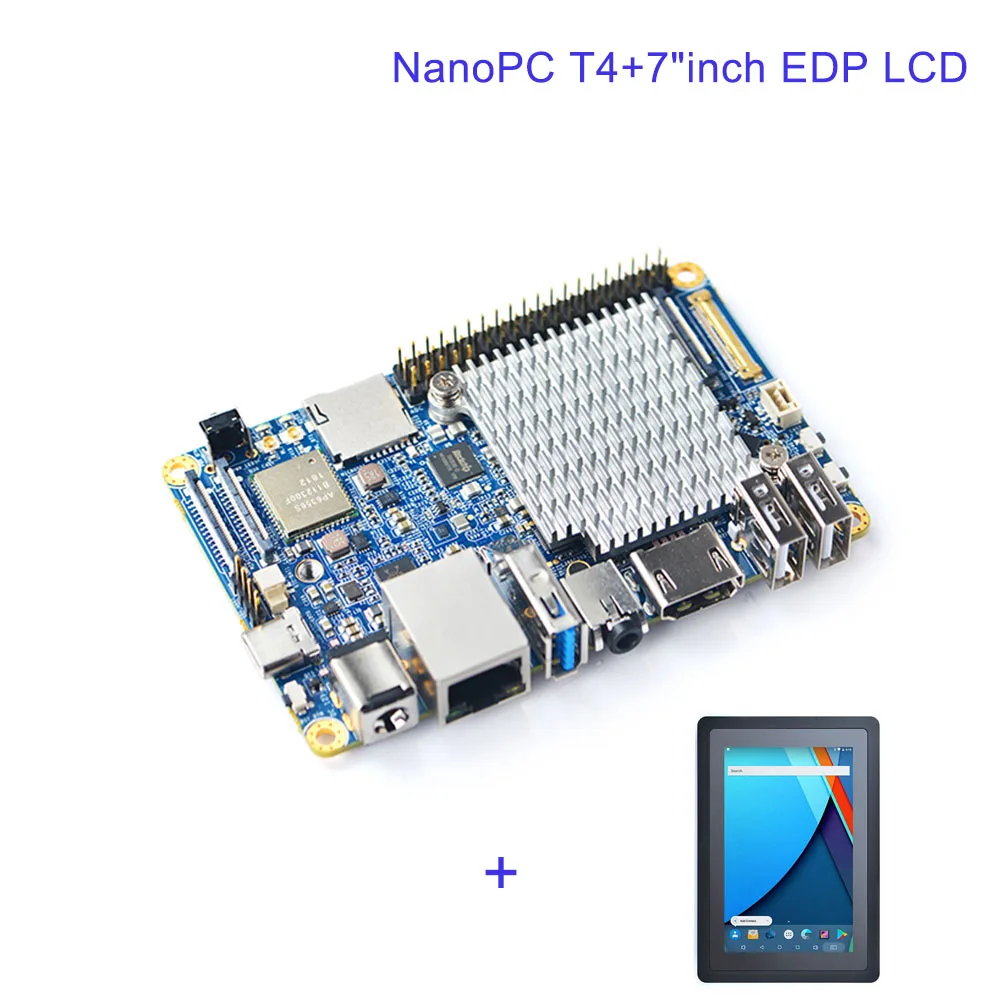 Комплект 5 NanoPC T4 с открытым исходным кодом RK3399 ARM макетная плата DDR3 ОЗУ 4 Гб Гбит/с Ethernet, Поддержка Android 8,1 Ubuntu, AI и глубокого обучения - Комплект: Комплект 5