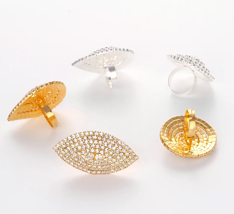 Женское кольцо на полный палец длинное с кристаллами стразы для девушек и