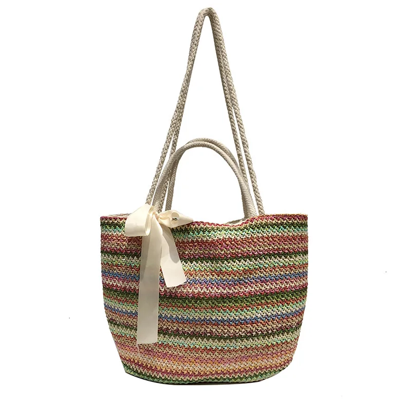 BILLETERA Новое поступление Модная Портативная полосатая Пляжная сумка для женщин на