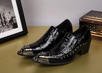 mens shoes high heels pointed toe dress shoes alligator shoes for men patent leather formal shoes black oxford mocassin homme