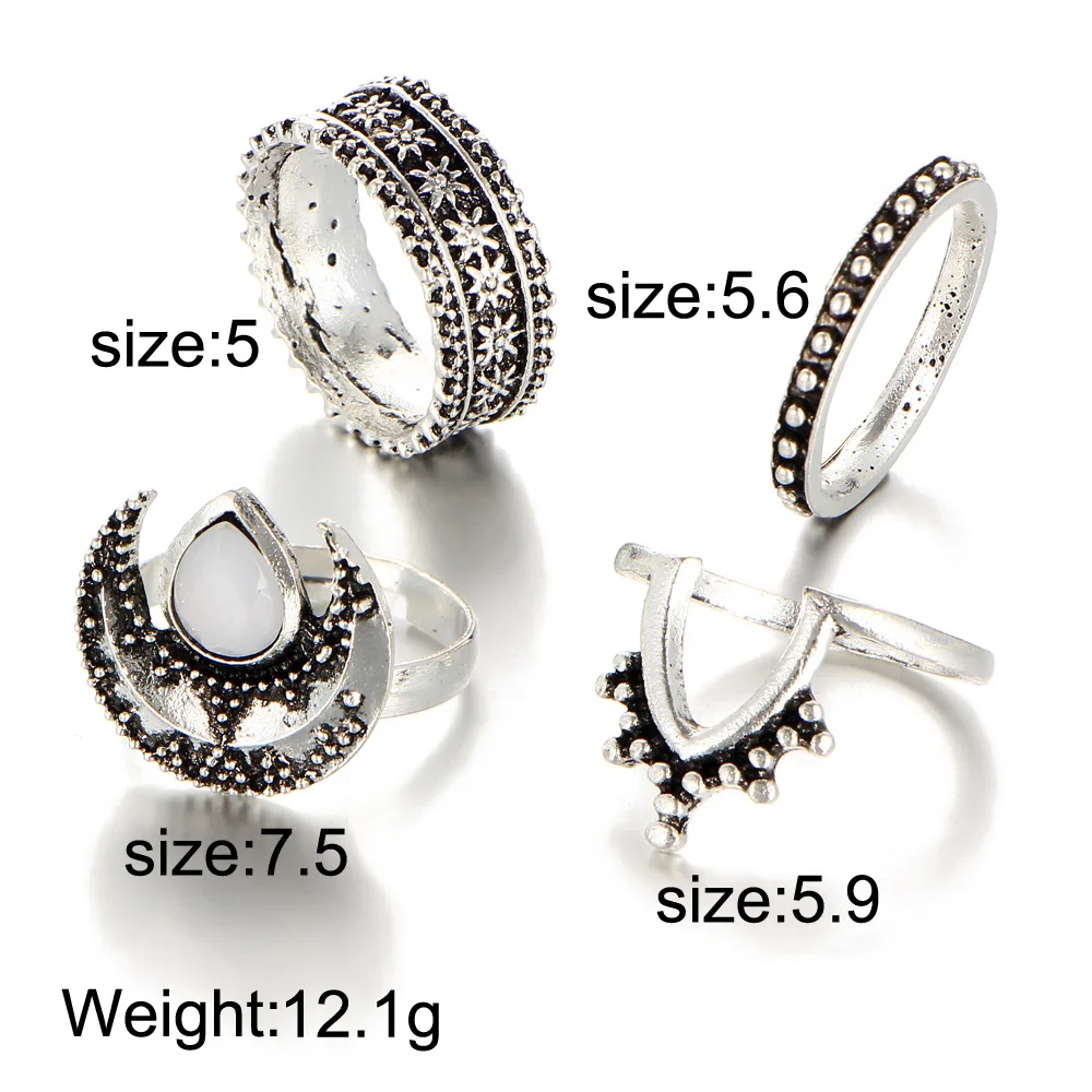 4 шт. женские кольца в форме полумесяца|knuckle ring set|ring setrings set for women |