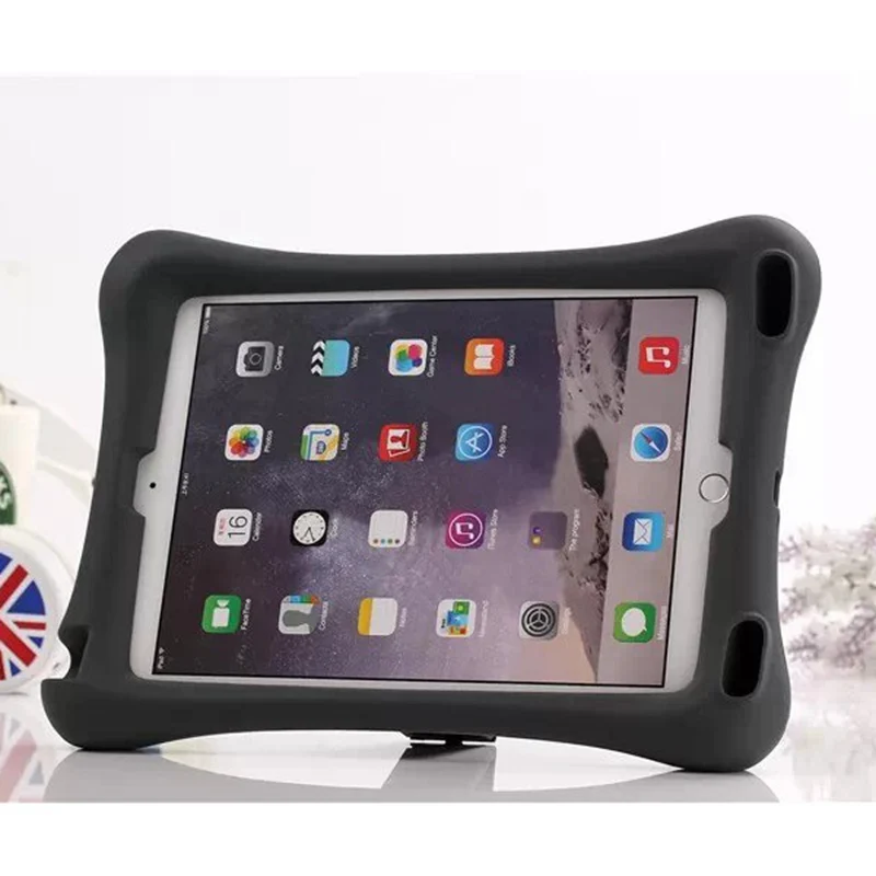 Черный Чехол для iPad air/air 2/Pro 9,7/9,7 /9. 7 мягкая силиконовая подставка для детей противоударный чехол для планшета защитный чехол - Цвет: Черный