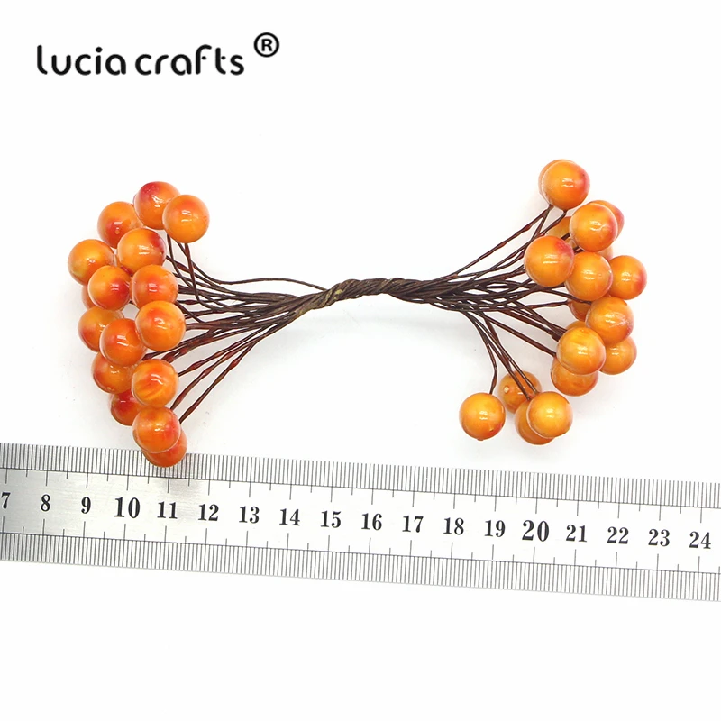 Распродажа! Lucia crafts 1 букет/5 букетов 10 мм Пена Искусственные фрукты тычинки Рождественский Декор DIY Подарочная коробка букет A0506