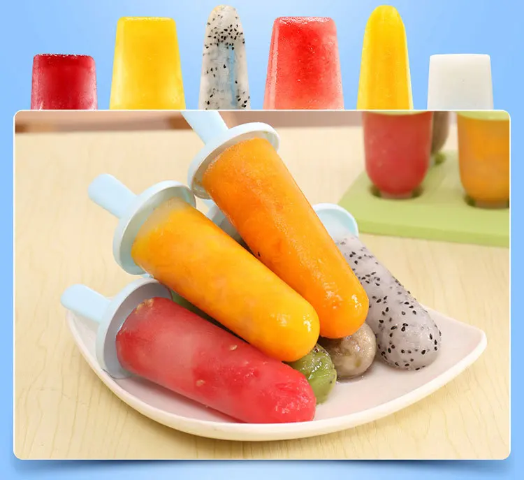 Форма для мороженого 6 ячеек DIY креативная форма для мороженого попкорн кубики коробка Формочки Для Мороженного «фруктовый лед» Лето DIY палочка для мороженого инструменты