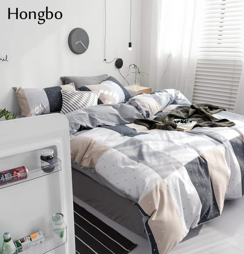 Комплект постельного белья Hongbo новинка весны 2019 в клетку горошек креативный