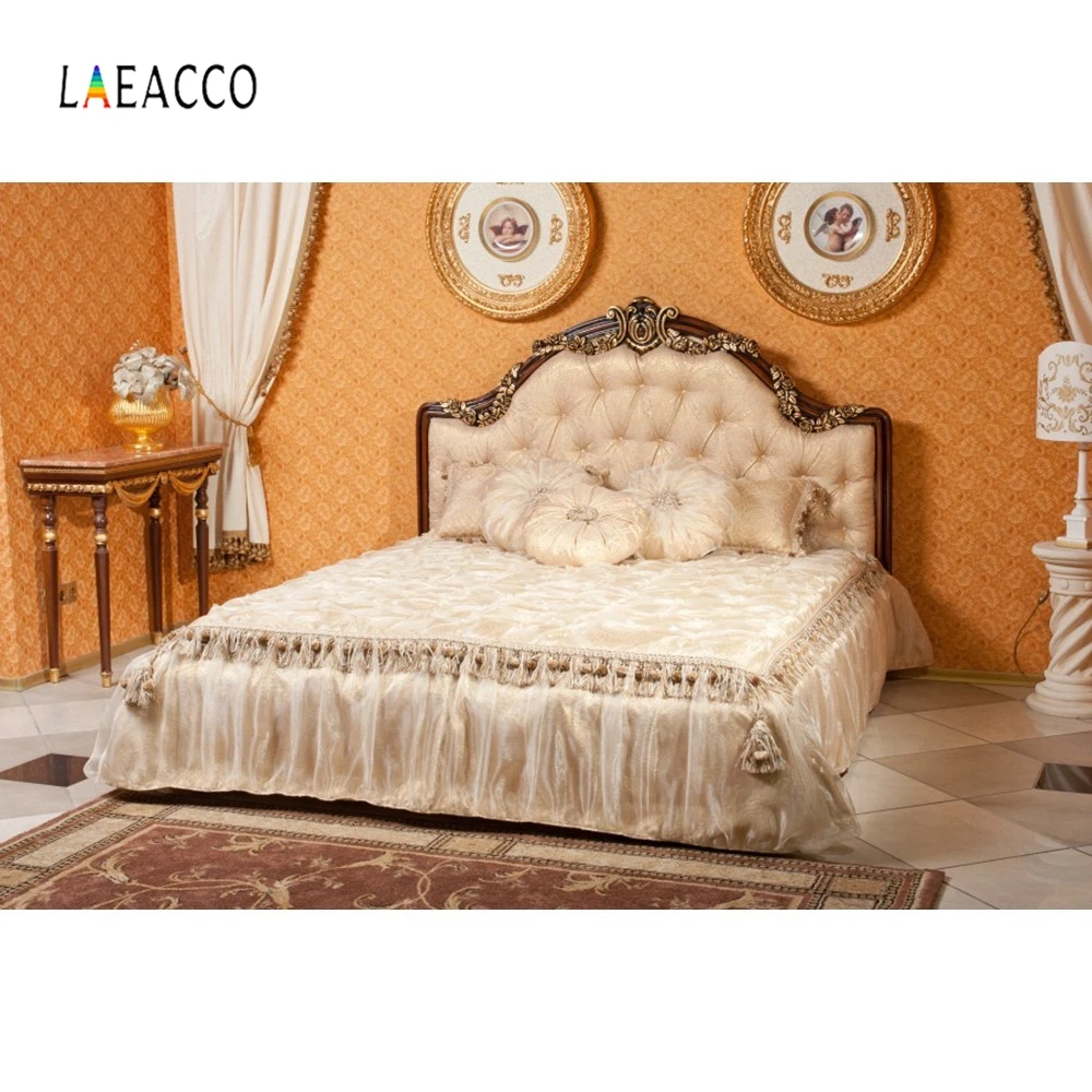 Laeacco Royal Headboard Bedroom Boudoir Curtain Photography Backgrounds Customized Photographic Backdrops For Photo Studio | Электроника