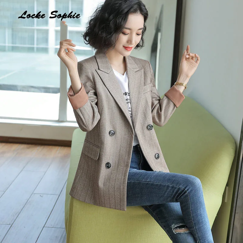 Женские блейзеры больших размеров пальто 2019 зимние хлопковые двубортные костюмы