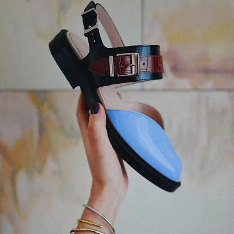 Сандалии женские из экокожи босоножки на платформе ремешок с пряжкой круглый