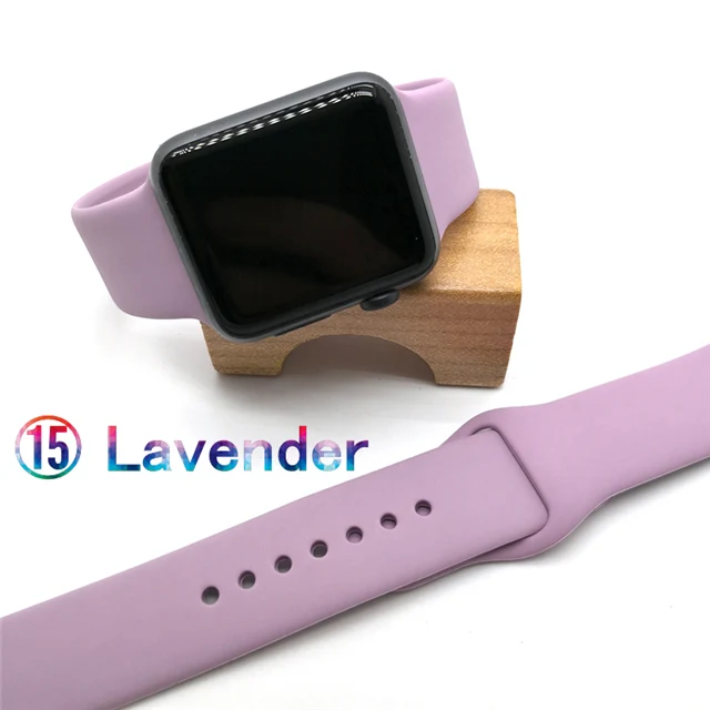 15-lavender Ремешок для apple watch band apple watch 5 4 3 2 iwatch band 42 мм 38 мм correa 44 мм/40 мм pulseira браслет аксессуары для часов iwatch - Цвет ремешка: 15-lavender