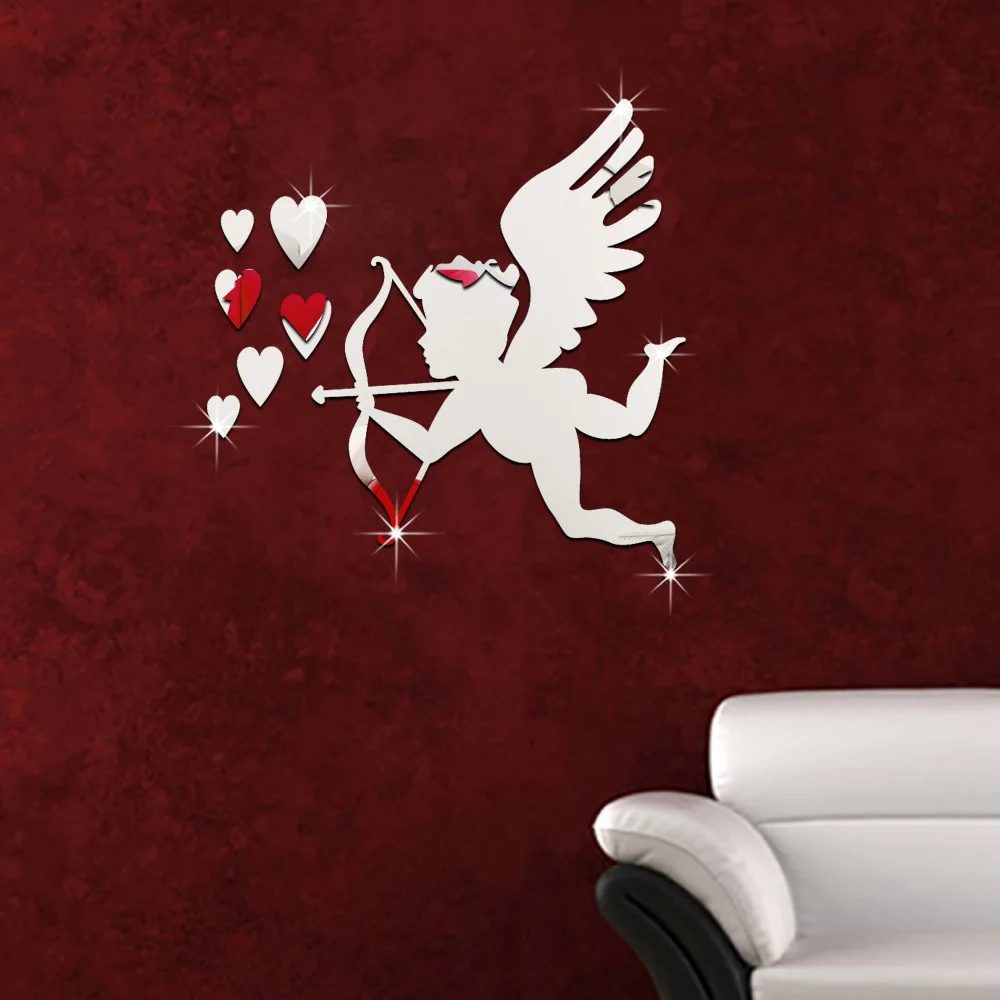 Декоративные Амур настенные зеркальные наклейки самоклеющиеся Бог стикер на