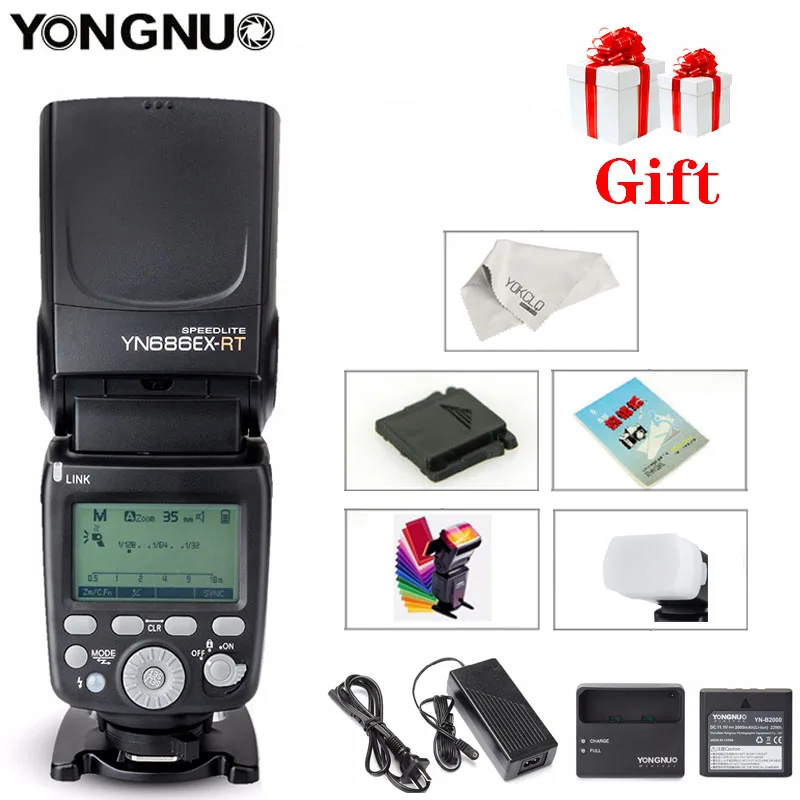 YONGNUO YN686EX-RT YN686 ETTL Speedlite Flash 2,4G Беспроводная HSS 1/8000s Master Flash Speedlite с литиевой батареей для Canon