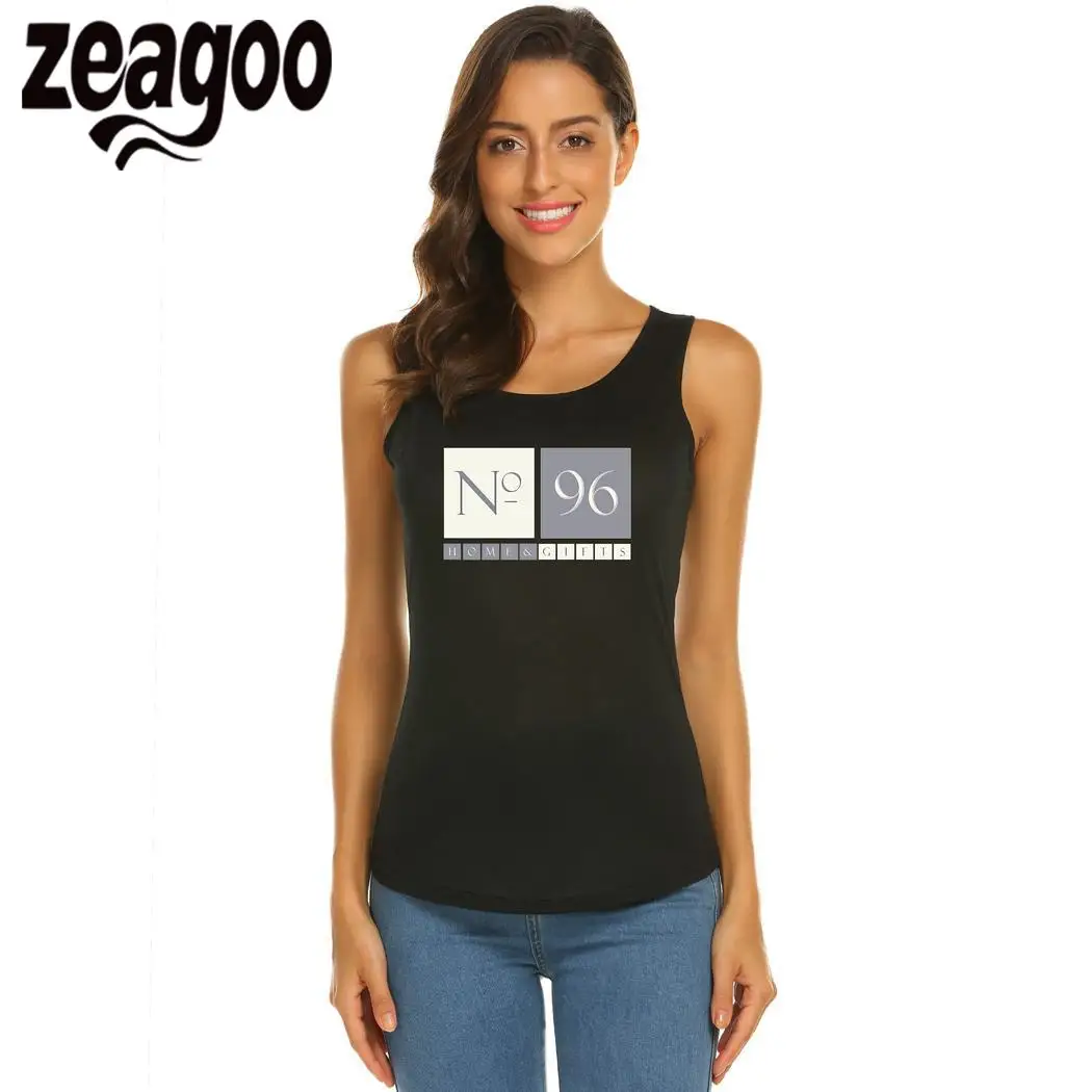 Zeagoo футболка Повседневное с круглым вырезом без рукавов Slim Fit Мягкий Для женщин