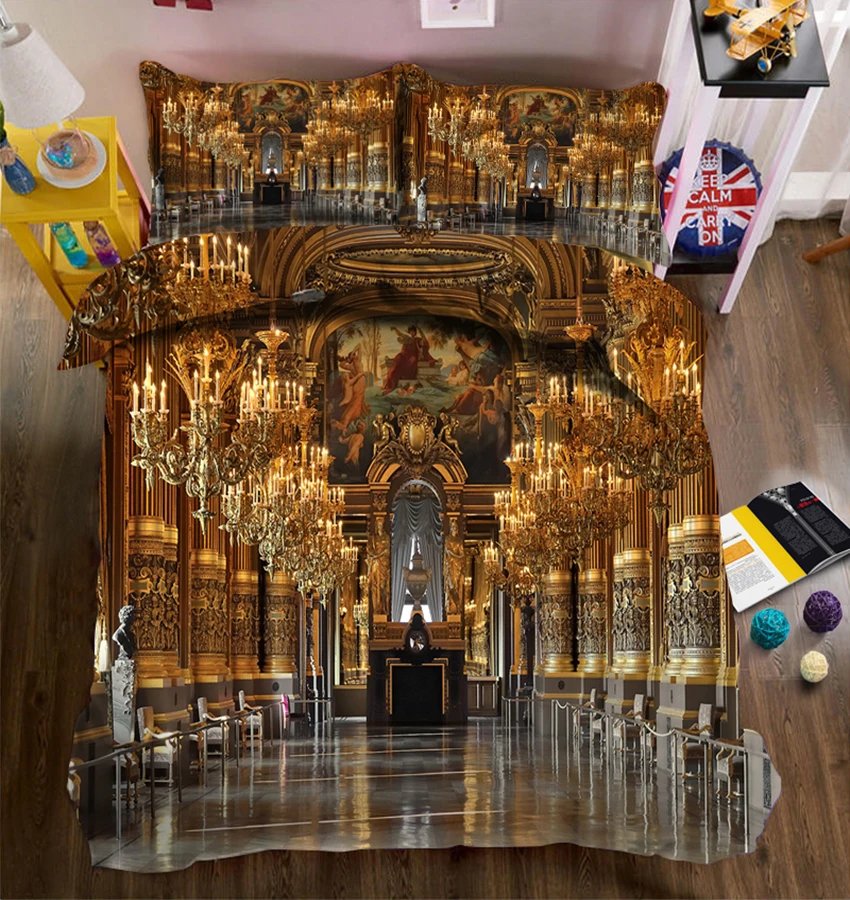 Queen luxury 3d bedding sets Nightscape pattern California king Twin Full bedsheet Fitted sheet style Duvet bed cover | Дом и сад