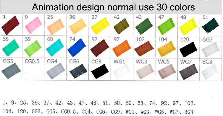 30 Animation Set T5 Touchfive 30/40/60/80 цветов двойной головкой маркер для рисования ручка жирной алкогольных маркер для рисования кисть для рукоделия для анимации Manga - Цвет: 30 Animation Set T5