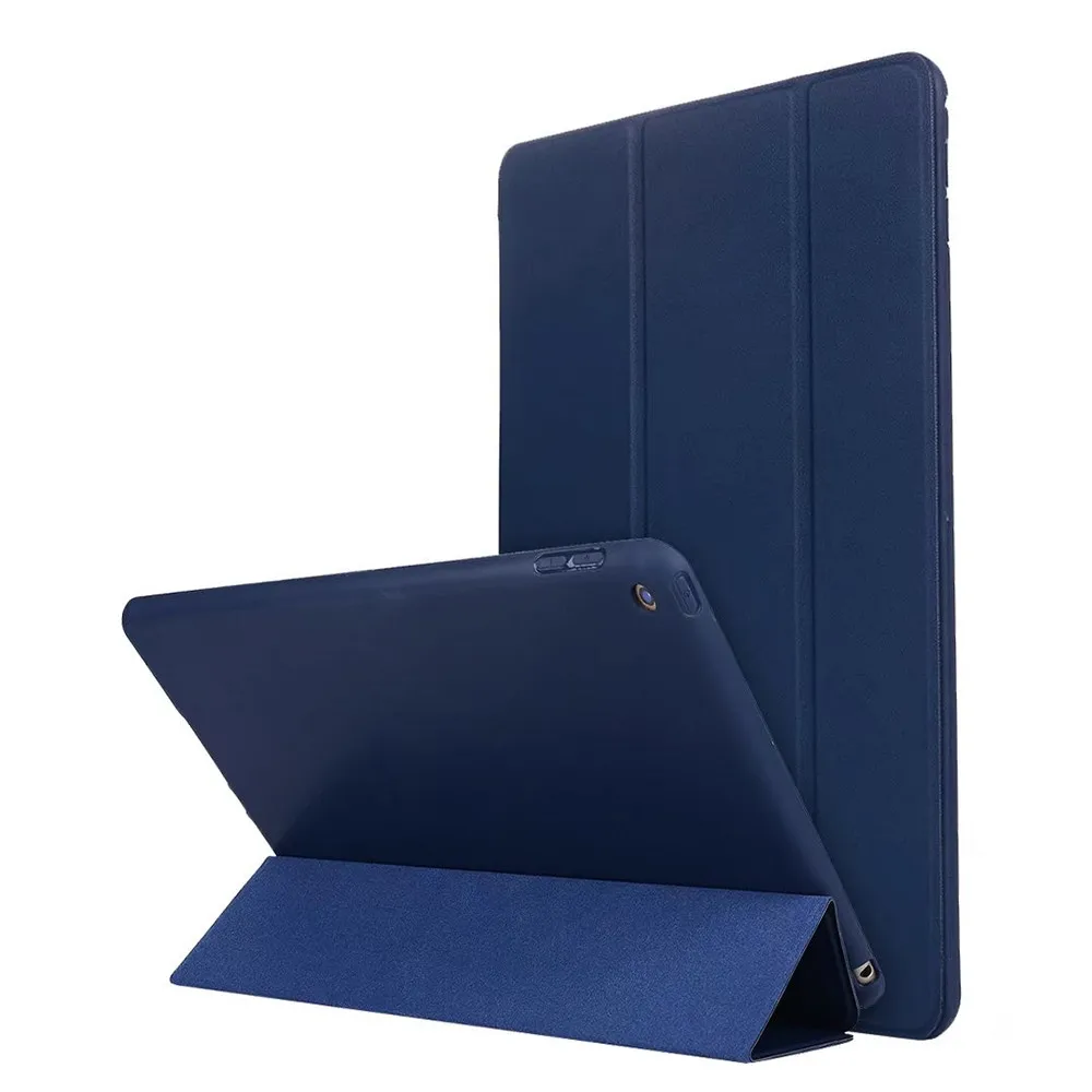 Dark Blue Чехол для нового iPad 9,7 дюймов модель выпуска A1822 A1823 A1893A1954 Мягкая силиконовая Нижняя крышка из искусственной кожи, умный чехол с функцией автоматического сна - Цвет: Dark Blue