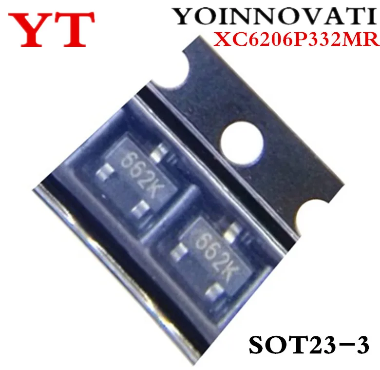 50 шт./лот XC6206P332MR (662K) 3,3 V/0.5A SOT-23 SMD