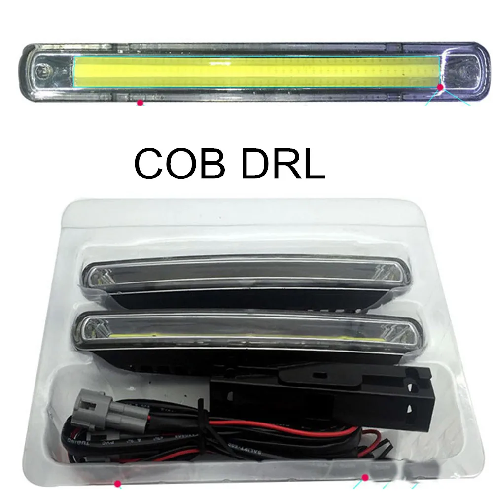 

Хит продаж, 2 шт., новинка, 12 В, 12 Вт, светодиодный налобный фонарь COB для автомобиля, налобный фонарь для вождения автомобиля, фара высокой мощности