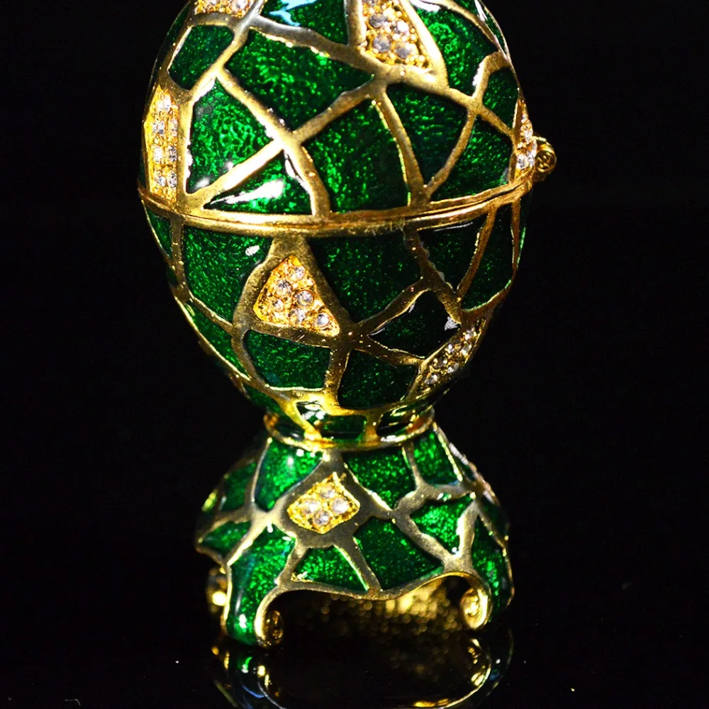 QIFU Новое поступление коллекция зеленых яиц Faberge для шкатулки ювелирных изделий |