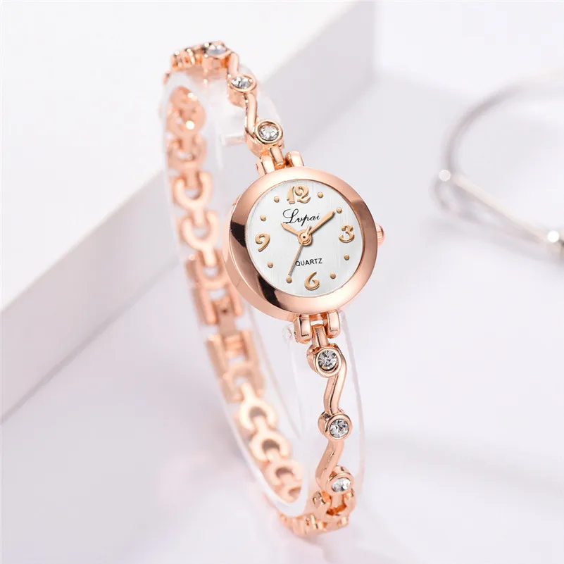2019 Luxury Women Watches Fashion Rose Gold Crystal Bracelet Ladies Watch Large Digita Dial Diamond Quartz Wrist /D | Наручные часы