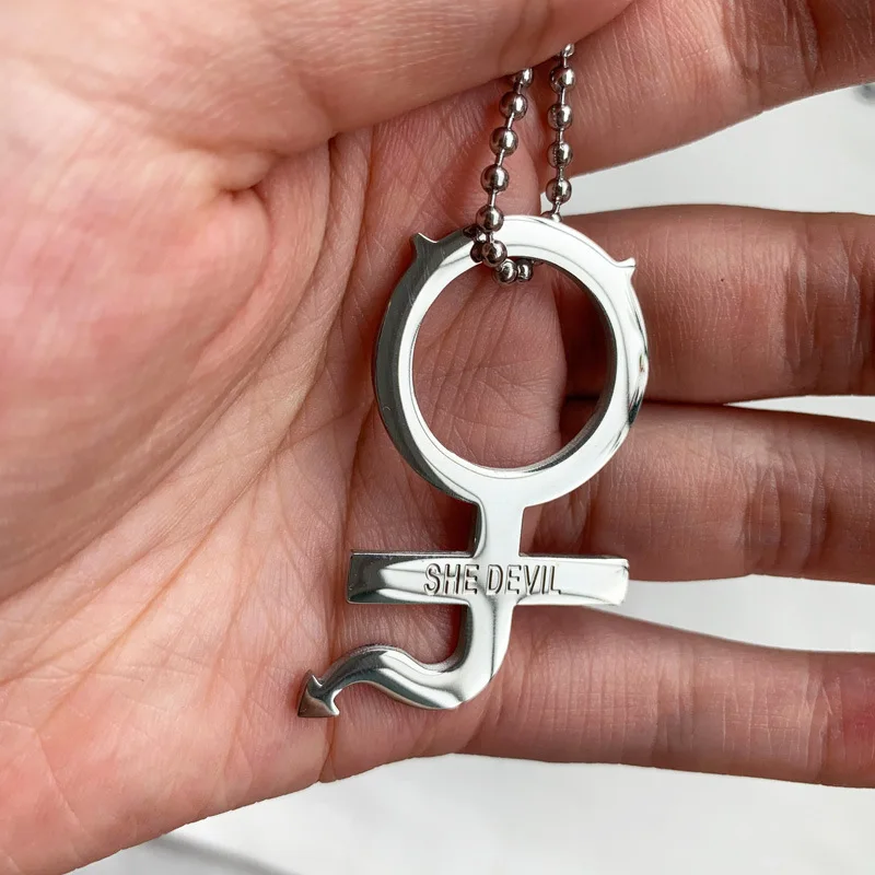 Harajuku Girls Punk Fashion Pendant Necklace Internet She Devil Women Stainless Steel Gothic Necklaces Women Sweet Collares