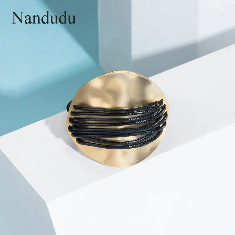 Nandudu Новое поступление обертывание кожаный веревочный браслет для женщин