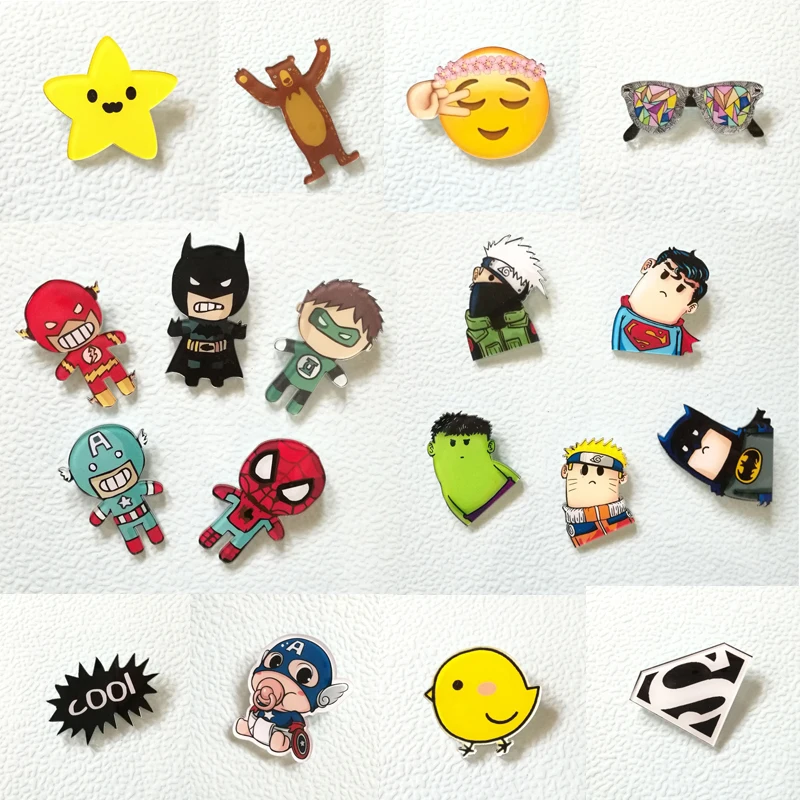 1 шт. Harajuku Pin значок пластиковая брошь герой для одежды на рюкзаке акриловые