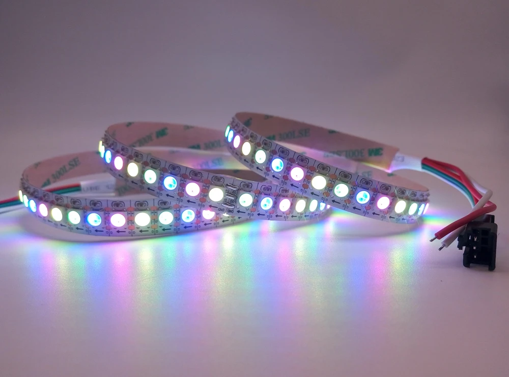 25 м 20 м 15 м 10 м 5 м WS2812B Светодиодная лента WS2812B IC 30 светодиодный s/M RGB умная Пиксельная полоса+ Красочный X2 светодиодный контроллер+ светодиодный источник питания