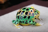 bejeweled big belly frog jewelry trinket box bejeweled frog collectible green frog trinket box decorative collectible animal
