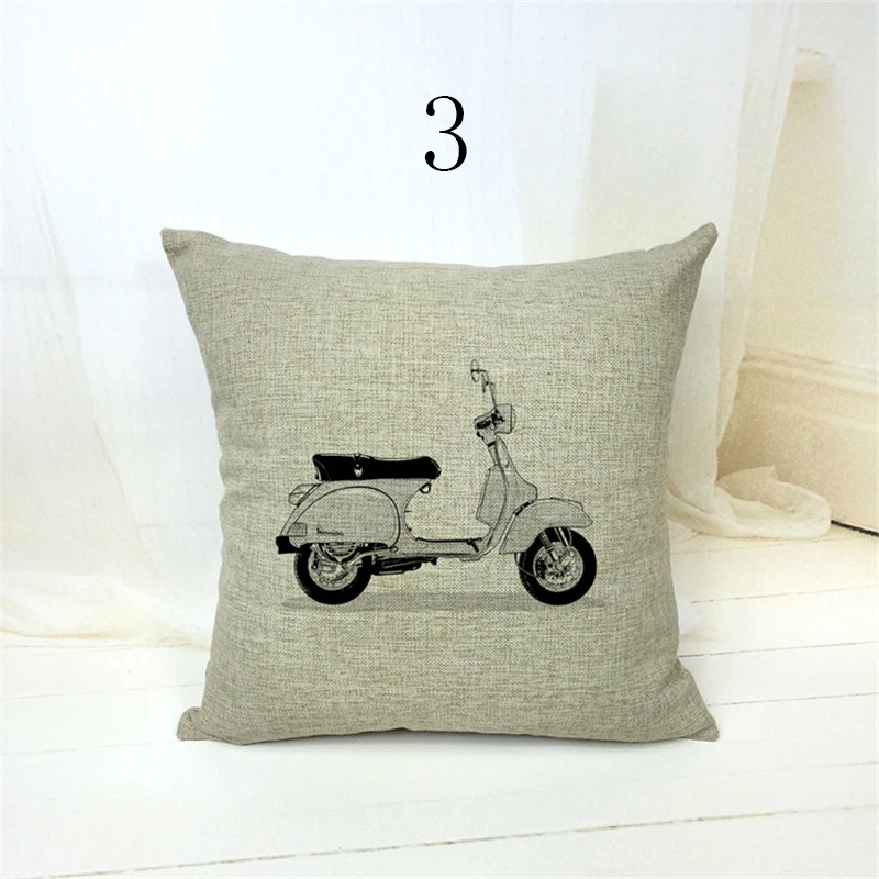 Винтажная простая наволочка из хлопка и льна для стула талии сиденья квадратная