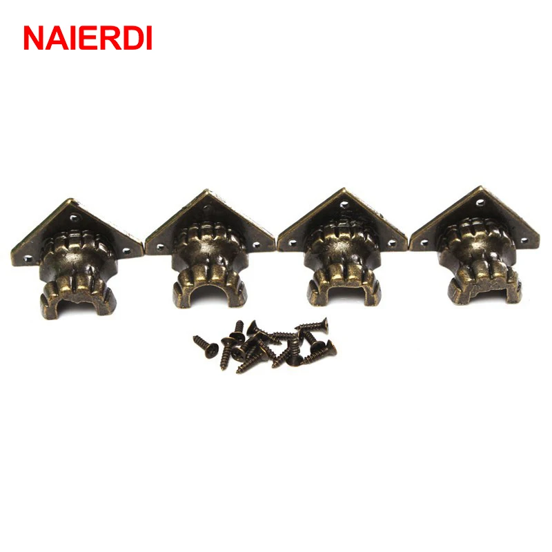 NAIERDI 8 шт. декоративная Античная латунная деревянная шкатулка для украшений
