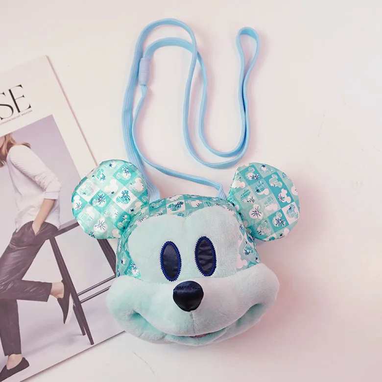 Disney Микки Маус Детская кукла кошелек монета плечо сумка плюшевая сумка кошелек мультфильм плюшевый Кошелек девочка ребенок подарок кукла-сумка - Цвет: Темно-красный