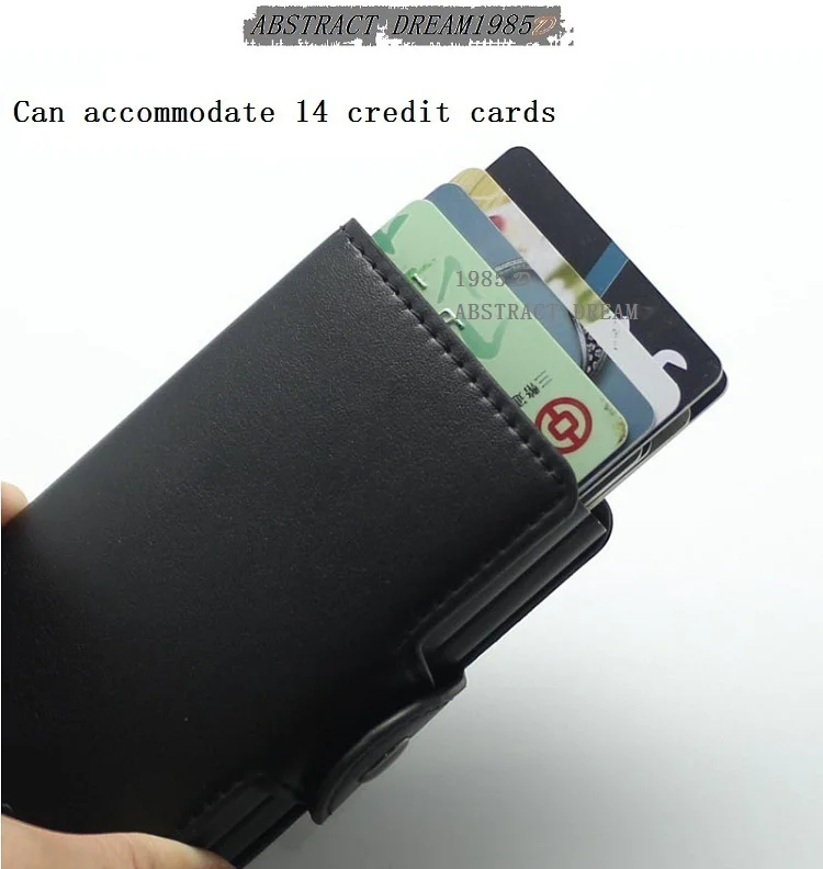 Классический RFID бумажник мужчины двойной слой Стиль Мужчины футляр для визитных карт ID Держатели кошелек женщины кожа автоматические кошелек для кредитных карт