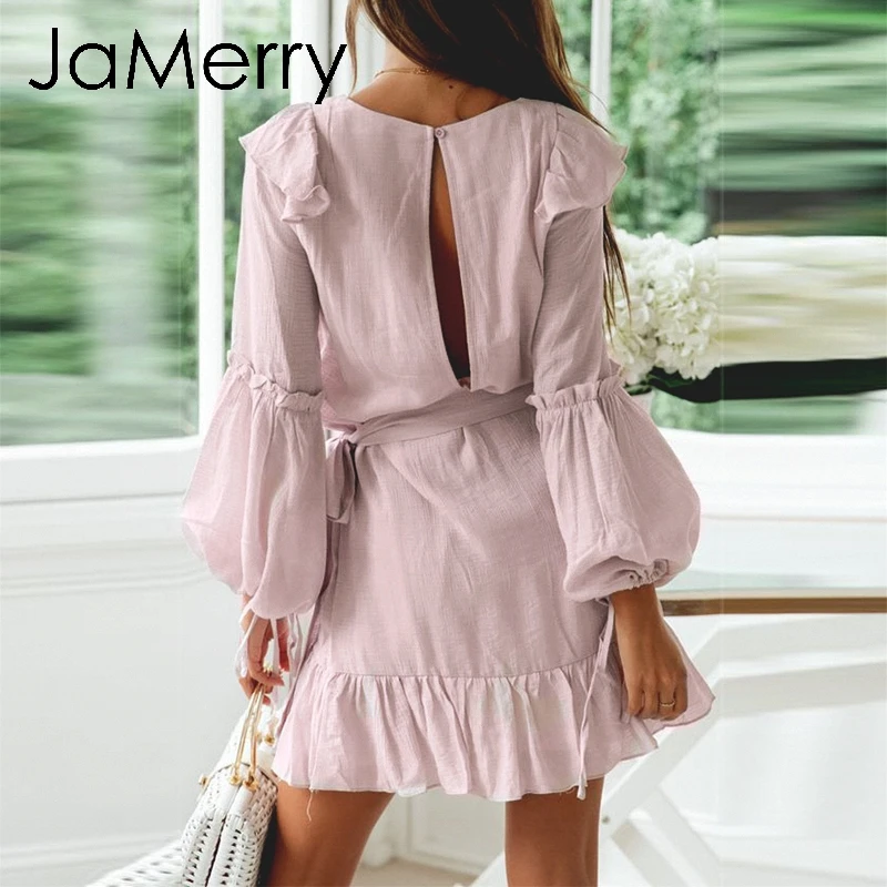 JaMerry винтажное летнее платье со складками женское с длинными расклешенными