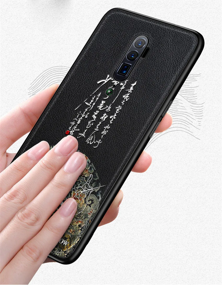 Тисненая кожа задняя крышка для OPPO Reno 10x Zoom OPPO Reno чехол специальный китайский стиль чехол для телефона s Aixuan
