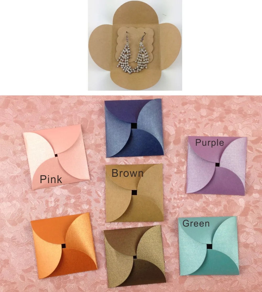 Упаковка для сережек из крафт бумаги сделай сам крышка и карт упаковка ручной