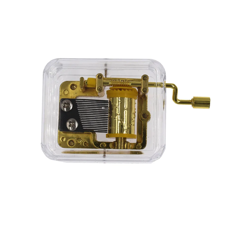 Акриловая пластиковая музыкальная шкатулка Laxury для пары с ручкой и пружиной