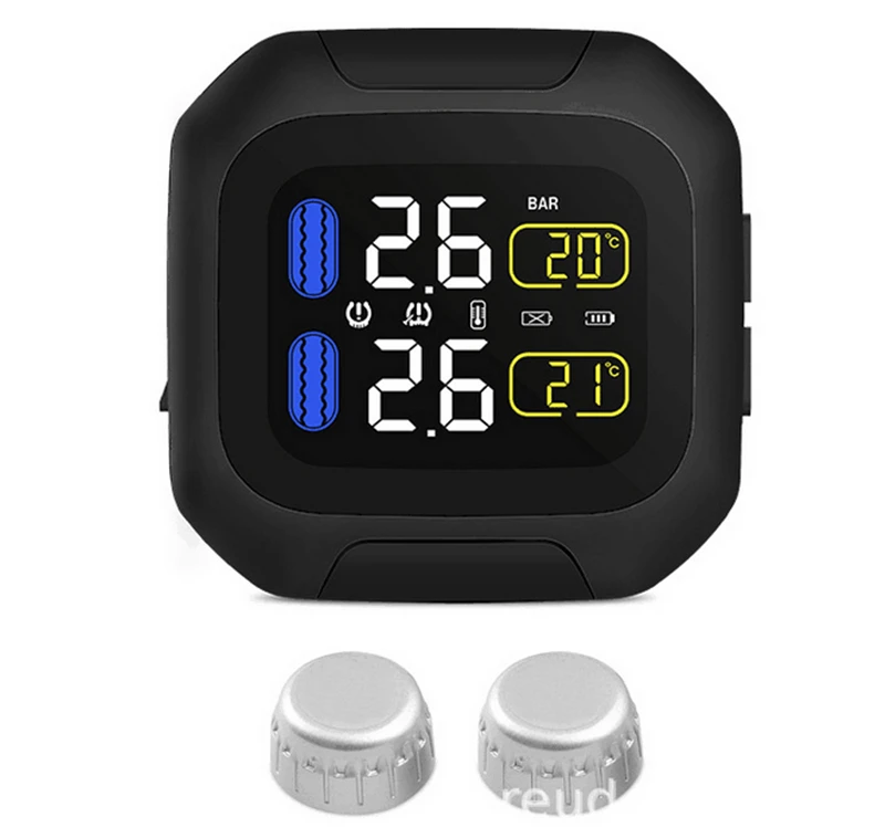 Беспроводная система контроля давления в шинах для мотоцикла TPMS w/2 внешних
