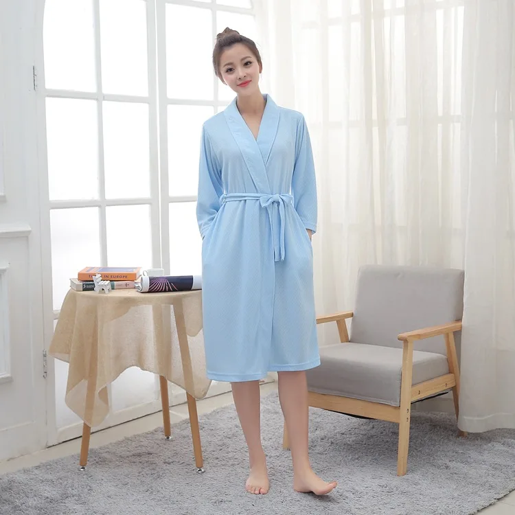 Светильник, Фиолетовый хлопок, парные халаты, женские халаты, летние халаты, женские ночные рубашки, повседневные, для ванной, спа Халат