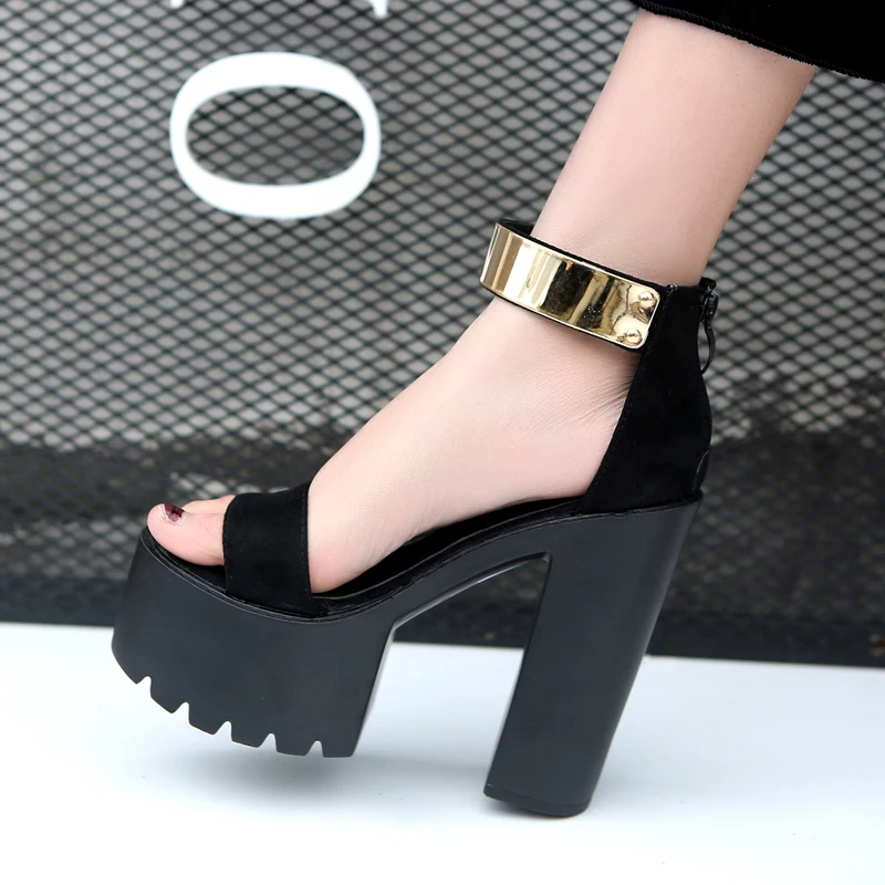 Сандалии на толстой подошве г. Женская обувь для ночного клуба очень высоком