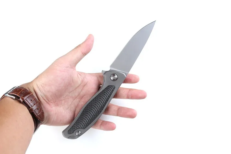 Складной нож Green thorn F95 тактический клинок с флиппером система KVT лезвие D2