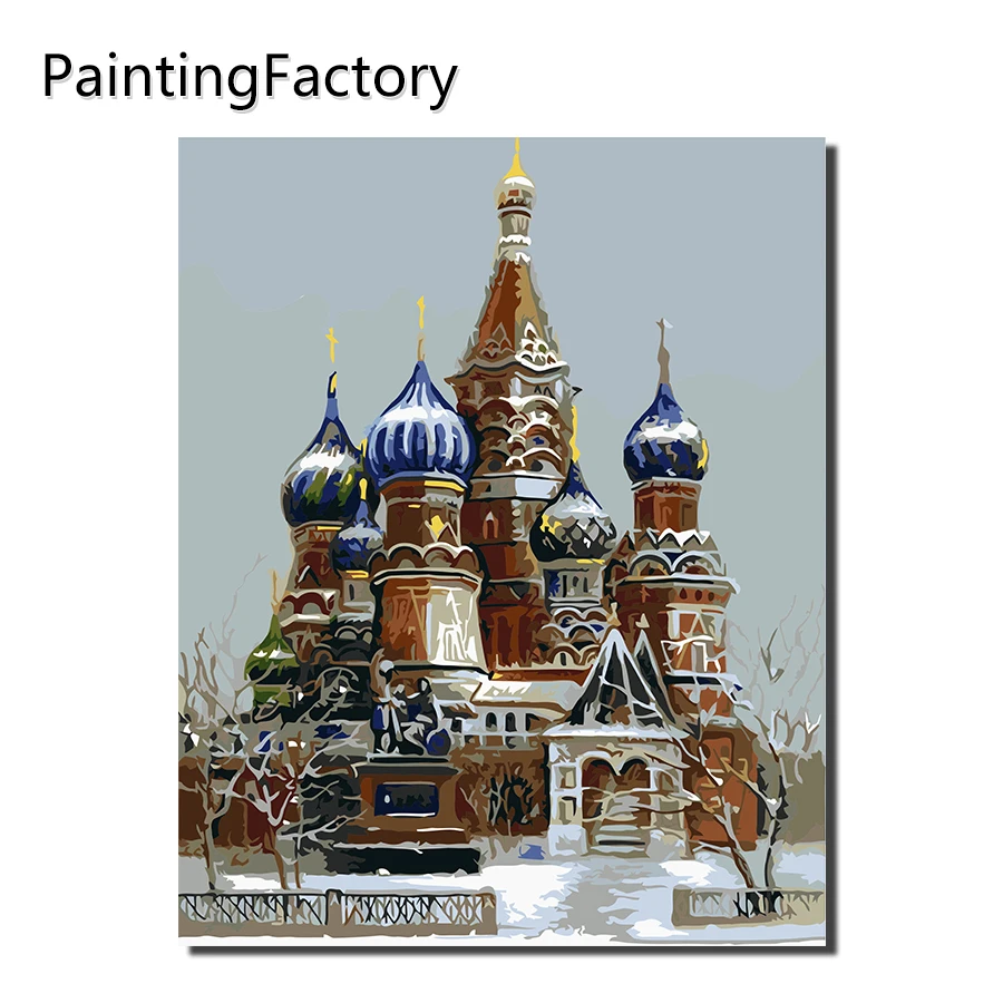 PaintingFactory Безрамная Василий вознесение картина с собором по номерам Современная